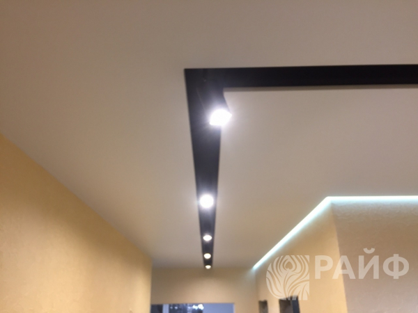 Натяжные потолки с трековыми светильниками